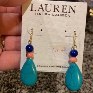 NWT Ralph Lauren earrings w/ semi precious stones!